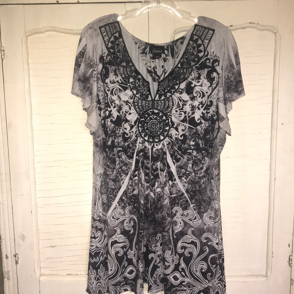 Simply Emma Embellished Sublimation Top 1X